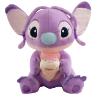 Игрушка-подушка «Стич» с пледом внутри (фиолетовый)